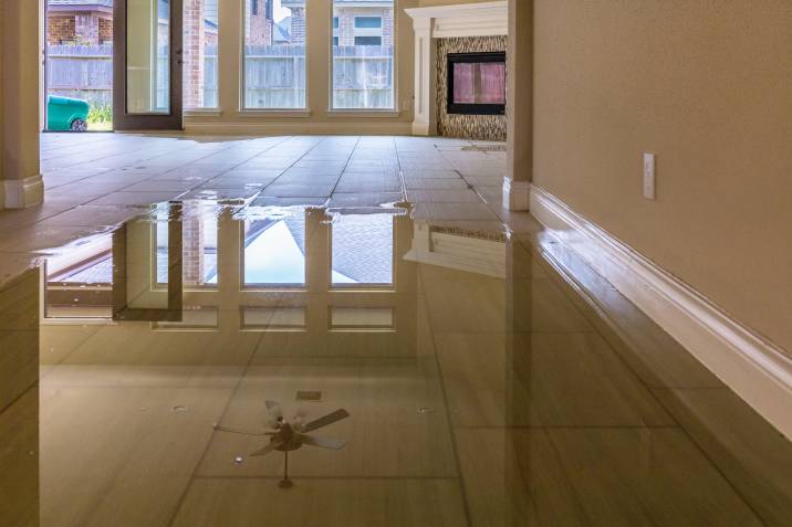 floodwater inside home