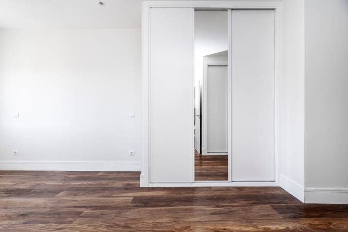 Sliding doors to complement white walls