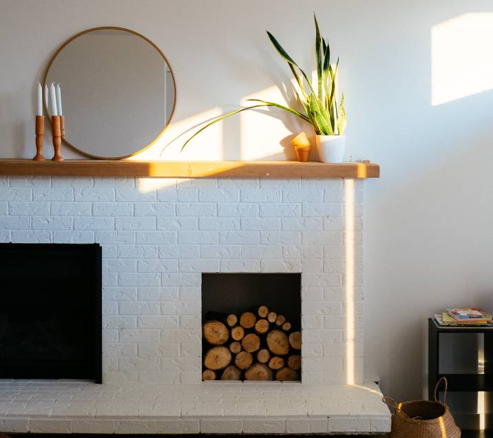 Wood stack fireplace design